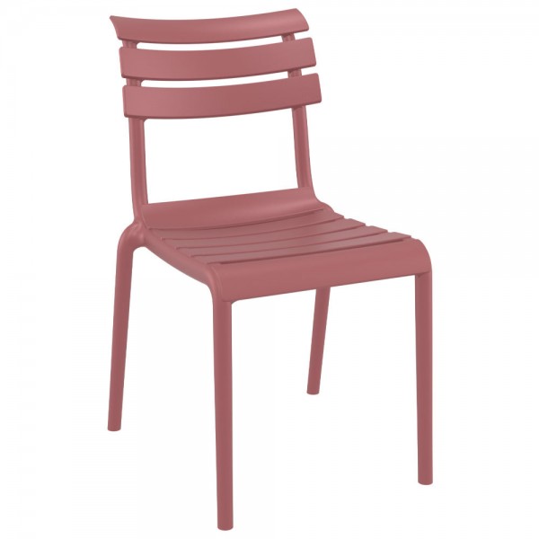 ISP284 Helen Outdoor Resin Restaurant Patio Hospitality Commercial Stacking Dining Side Chair
